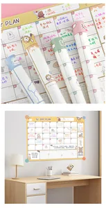 Close-up and lifestyle view of a 30-day student study plan calendar for a desk.