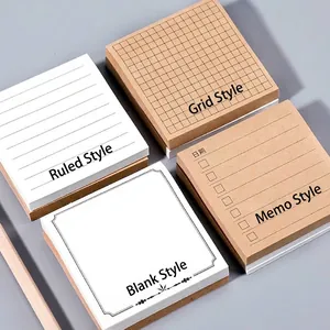 Set di 4 blocchi per appunti adesivi minimalisti con stili a quadretti, a righe, to-do e bianco