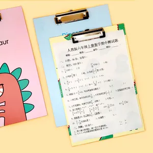 A4 Cartoon Dinosaurier Klemmbrett Niedliche Student Papier Aufbewahrung Ordner Hartfaserplatte Aktenhalter Mit Metallclip Büro Schule