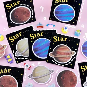 Notas Adhesivas de Planetas de Ensueño Redondas Universo Galaxia Bloc de Notas Para Decoración Escuela Oficina Papelería Estética 20 Hojas Por Bloc