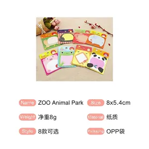 8-pack cute cartoon animal sticky notes, portable mini zoo-themed memo pads for students
