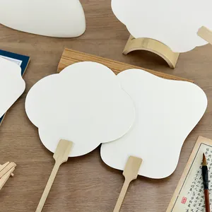 Set of blank bamboo hand-painted round fans for DIY calligraphy and ancient style painting