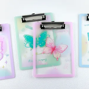 Pastel vlinder acryl klembord voor schattige kantoor- en schoolbenodigdheden opslag