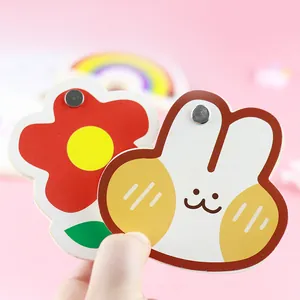 Cute cartoon bunny and flower shaped mini notepad with metal ring binder for students
