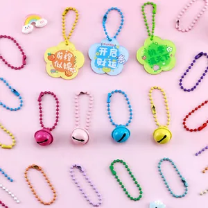 Assorted 10cm candy-colored lacquer ball chains for DIY jewelry making and bag charms