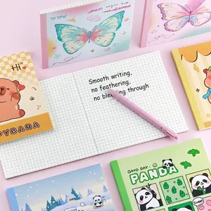 Creative cute butterfly and panda grid notebooks with smooth writing paper for journaling