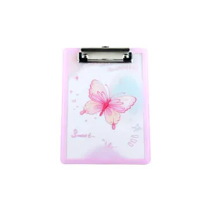 Schattig roze vlinder acryl klembord met sterke metalen clip voor kantoor en school