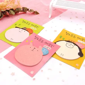 Lindas notas adhesivas de estilo coreano con personajes de dibujos animados set