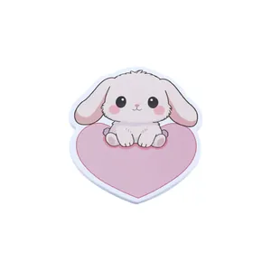 Cute heart-shaped bunny memo pad for students, cartoon animal sticky notes for daily messages