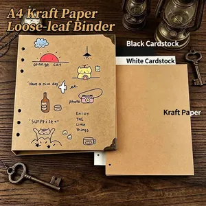 A4 DIY Kraftpapier Loseblatt Fotoalbum Sammelalbum Mit Vintage Metallecken 30 Blatt Für Abschluss Reise Erinnerung Buch