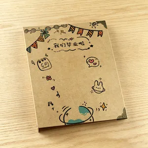 Álbum de Fotos de Hojas Sueltas de Papel Kraft DIY A5 Scrapbook Retro Memorial de Graduación Libro de Viajes Con Esquinas de Metal