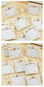 Assortment of cute cartoon animal sticky notes featuring capybara and bear illustrations