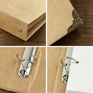 DIY Kraftpapier-Ringbuch-Fotoalbum mit vintage Metall-Eckenschützern aus Bronze