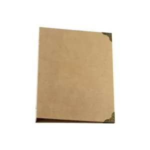 Langlebiges A5 Kraftpapier-Ringbuch-Fotoalbum mit Vintage-Metalleckenschützern
