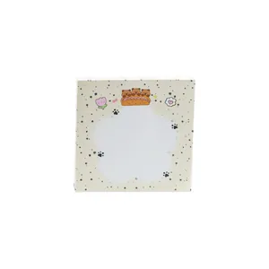 Cute Capybara cartoon sticky notes pad with heart and paw prints for office desk decor
