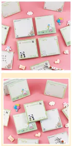 Notas adhesivas de animales de dibujos animados con diseños de panda y conejo
