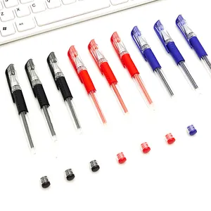 Business Gel Pen Black Blue Red Ink Transparent Body Rubber Grip Smooth Writing Signing Pen For Office School Students