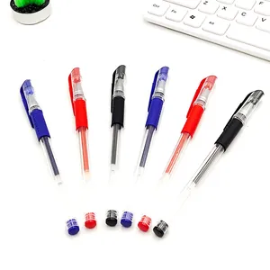 Set of 6 business gel pens with red, black, and blue ink for office and school use