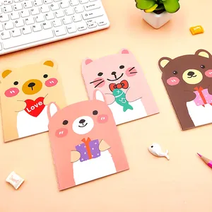 Cute Cartoon Animal Notebook Mini Portable Pocket Notebook For Students School Office Supplies Gift Bear Pattern Creative Journal
