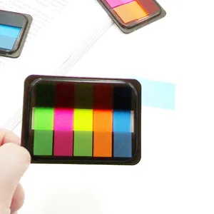 Boxed five-color neon sticky notes index tabs set for office and school organization