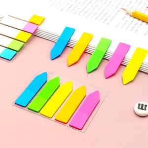PET Fluorescent Index Stickers Transparent Waterproof Page Markers Sticky Notes For Notebook Office School Supplies