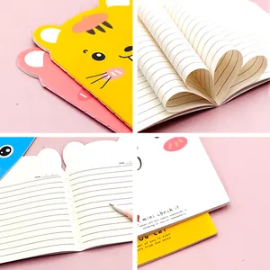 Cartoon animal-shaped mini pocket notebook with lined inner pages for students.