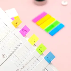 Transparent colorful fluorescent PET index tabs for notebook organization and planning