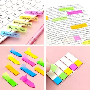 Multicolor translucent fluorescent index stickers and page markers for office and study
