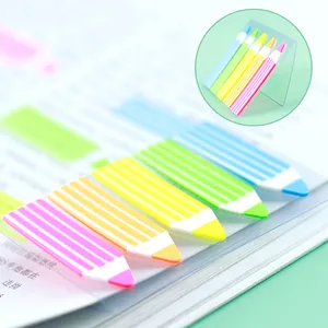 Pastel Morandi color PET pencil-shaped index tabs and bookmarks for student office organization