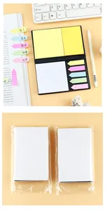 Set de notas adhesivas combinadas con pestañas de colores y funda blanca