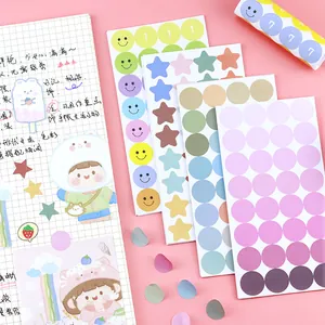 Washi Papier Stippen Sterren Cijfers Stickers Veelkleurig Japans Minimalistisch Decoratieve Labels Voor Scrapbooking Journaling Briefpapier DIY