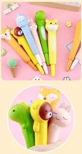 Macro detail of colorful cartoon animal squishy pens designed for effective stress relief