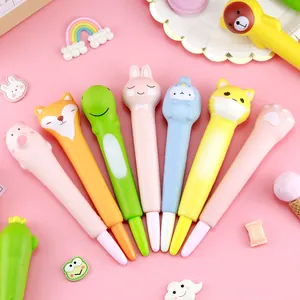 Colorful cartoon animal squishy stress relief pens with slow rising foam for kids