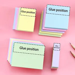 Set of Morandi color multi-sized sticky notes for organized office and study notes