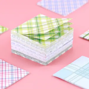 Colorful plaid pattern sticky notes for journaling and organizing office memos