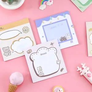 Cute cartoon bear and rabbit sticky notes for creative journaling and student stationery