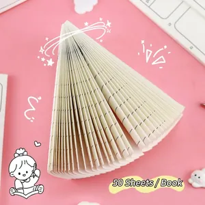 Cute fanned-out memo pad with 50 sheets of lined paper for journaling