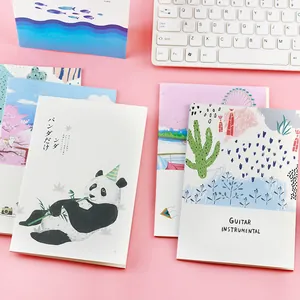 Ästhetische A5-Notizbücher mit niedlichen Panda- und Kaktus-Cartoon-Cover-Designs