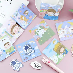 Note Adesive Cartone Animato Kawaii Motivo Ragazza Astronauta Blocco Memo Autoadesivo Cancelleria Scolastica Ufficio
