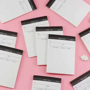 Bloc de notas de planificación diario minimalista en blanco y negro para tiempo