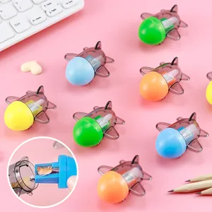 Cute mini airplane-shaped manual pencil sharpener for students available in multiple colors