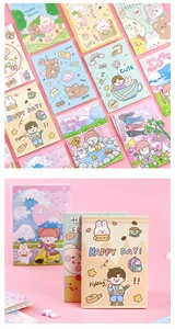 Detailed view of colorful cartoon mini notebooks featuring cute illustrations and patterns