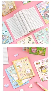 Colorful cartoon mini notebooks set with cute character covers and ruled inner pages.