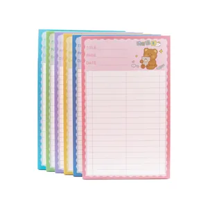 Blocchi note creativi con orsetto cartone animato colorato senza striscia adesiva