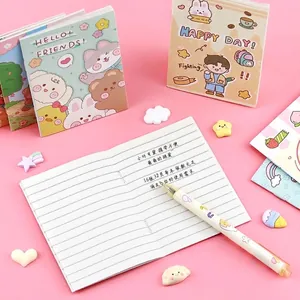Cute Cartoon Mini Pocket Notebook Portable Small Softcover Diary 32 Pages Saddle Stitched Lined Journal For Students Office Gift