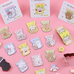 Creative Cartoon Animal Magnetic Bookmark Cute Bear Rabbit Cat Magnetic Page Marker Stationery Reading Gift For Students