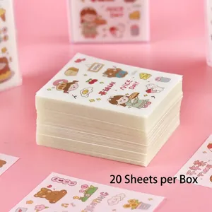 Niedliche Cartoon PET Wasserdichte Aufkleber Boxed DIY Dekorative Aufkleber Für Scrapbooking Wasserflaschen Schreibwaren Journaling Etiketten