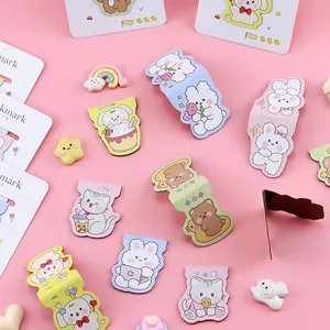 Creative cartoon animal magnetic bookmarks in colorful pastel patterns for kids and students