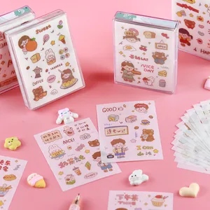 Niedliches Kawaii-Cartoon-PET-Sticker-Set für DIY-Journal und Schreibwaren-Dekoration