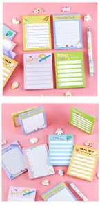 Set de notas adhesivas de dibujos animados con varios diseños de colores